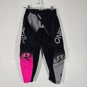 ONeal Element Motocross Racing MX Pants Youth 5-6 22" Black Pink Sporty Bike